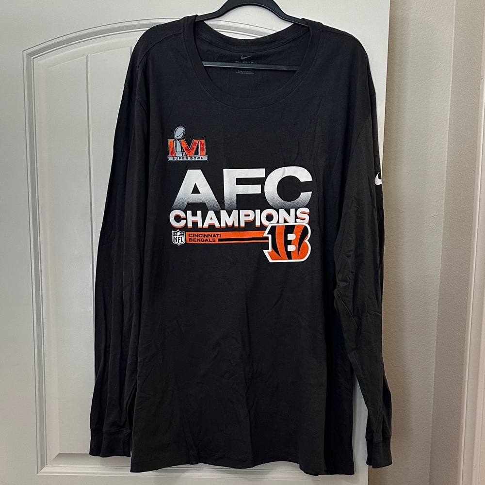 Nike Black AFC Champions Cincinnati Bengals Long Sleeve Shirt